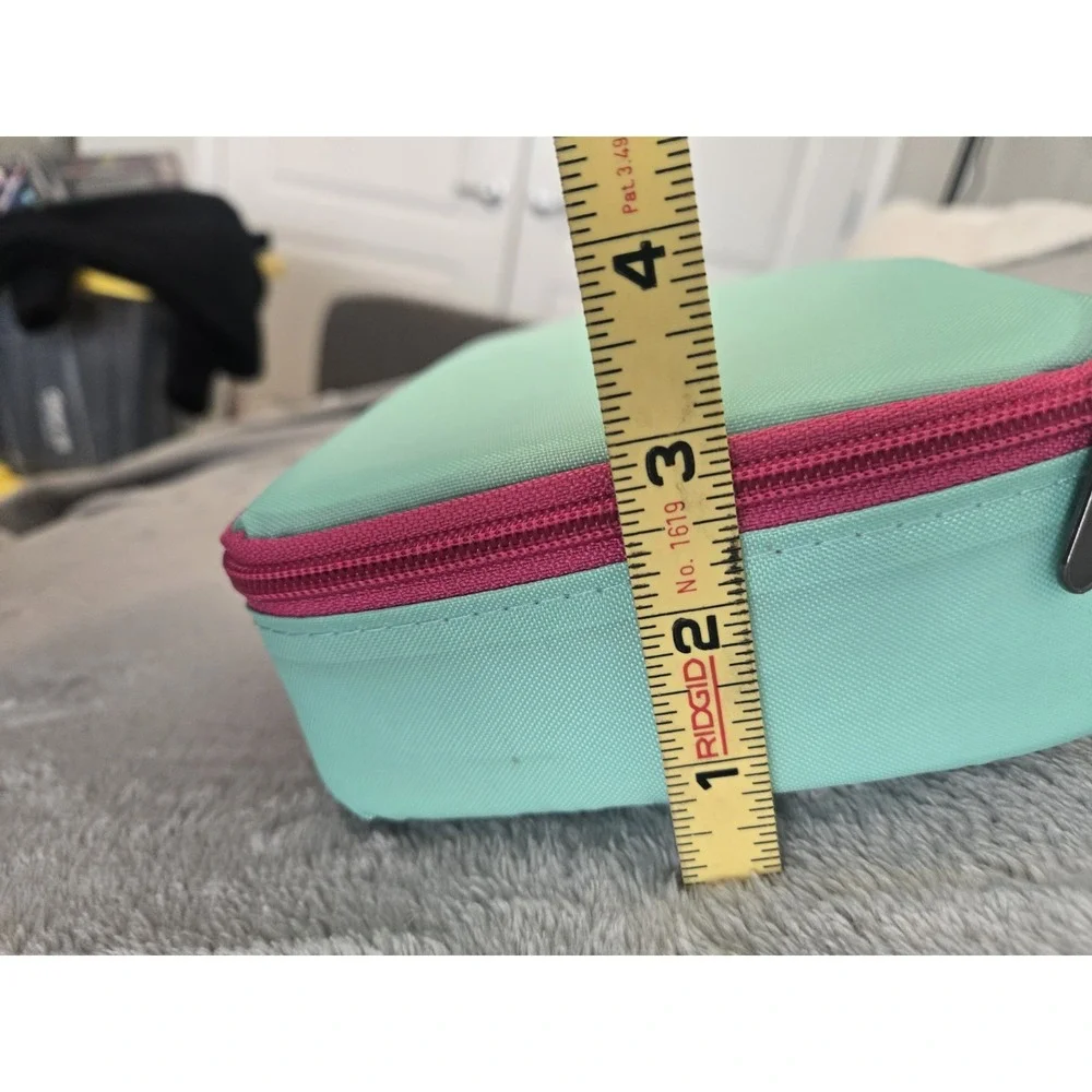 New Bento Lunch Box with 3 Containers Pink and Teal with Ice Packs